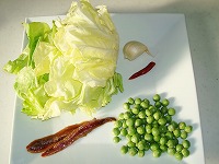 キャベツと豆工程1